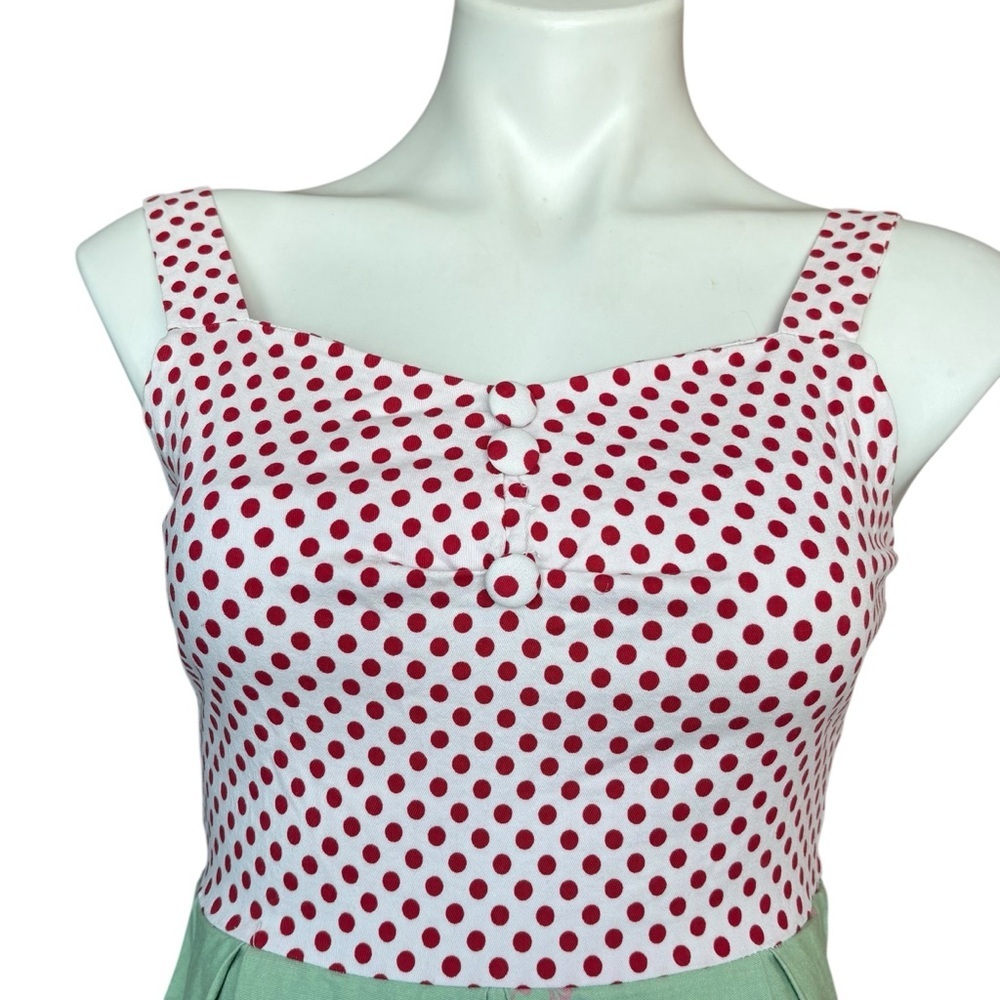 Retro Pin Up Rockabilly Polka Dot Dress Novelty Skirt Bicycles Medium 6 - Picture 9 of 15